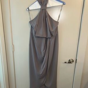 Shona Joy Gray Halter Midi Dress